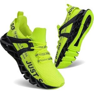 New Umyogo Womens Size 9 Neon Yellow Lace Up Sport Running Athletic Shoes
